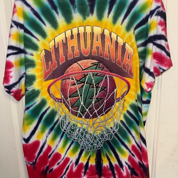 Lithuania Tie-Dye Basketball T-Shirt - Picture 1 of 4